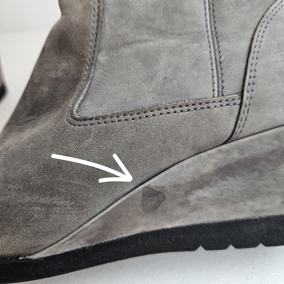 UGG Joely Wedge Side Zip Waterproof Women's Gray Wedge Boots 7.5 - Picture 14 of 16